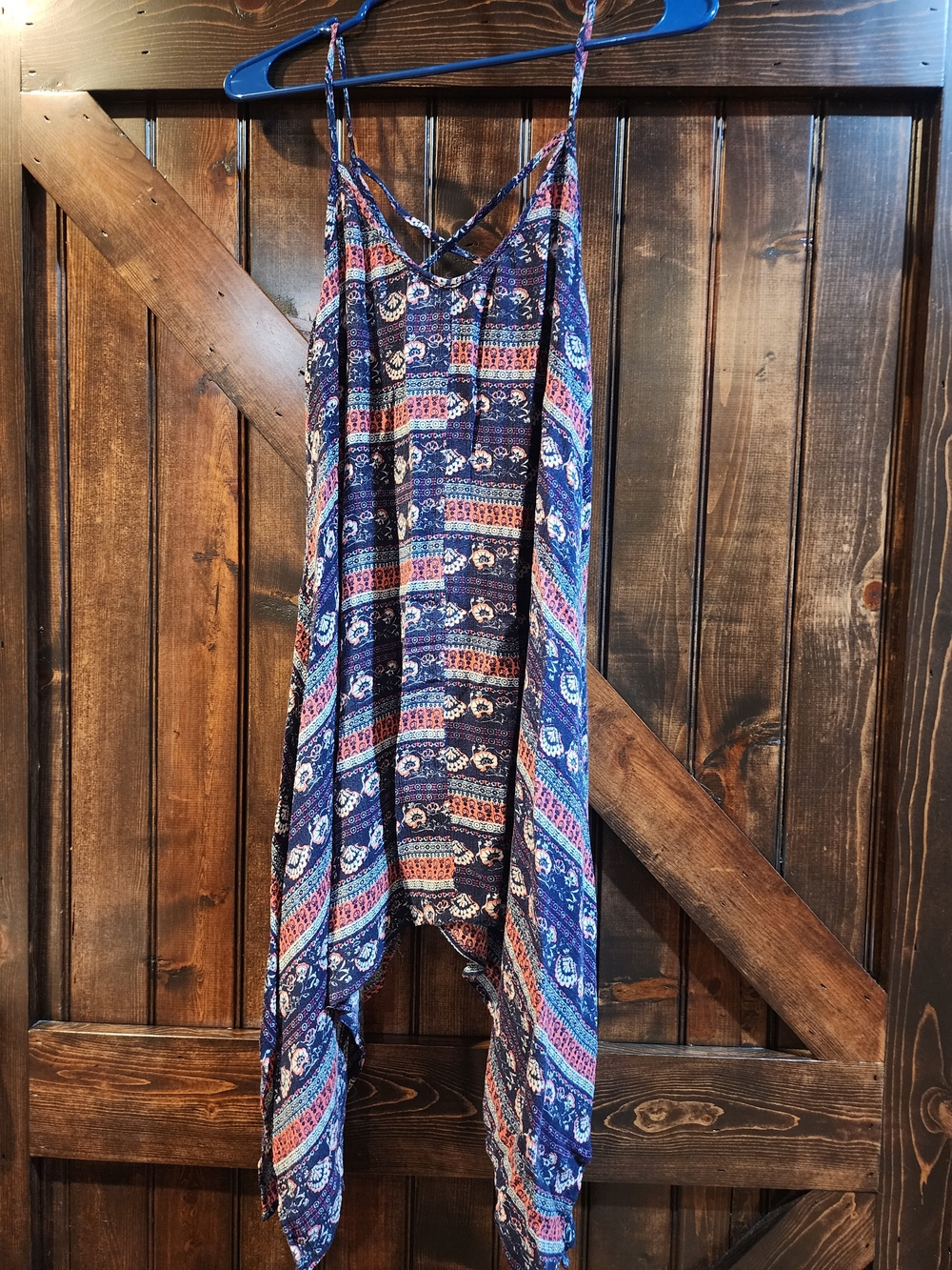 Rue21 Navy and Purple Paisley Spaghetti Strap Tank